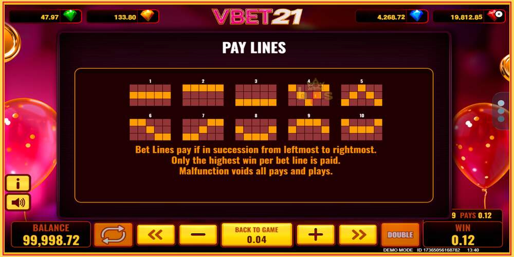 Игра слот Vbet 21