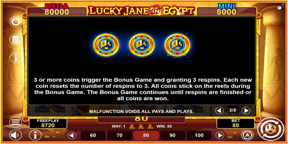 Oyun yuvası Lucky Jane in Egypt Hold & Win