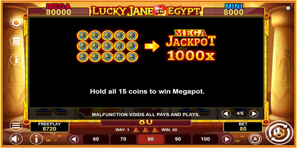 Oyun yuvası Lucky Jane in Egypt Hold & Win