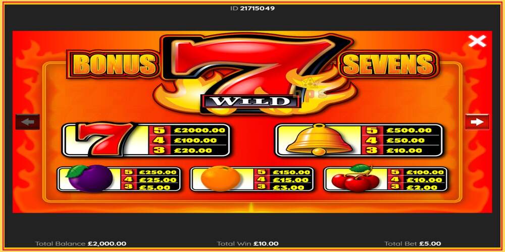 Игровой слот Bonus Sevens Wild