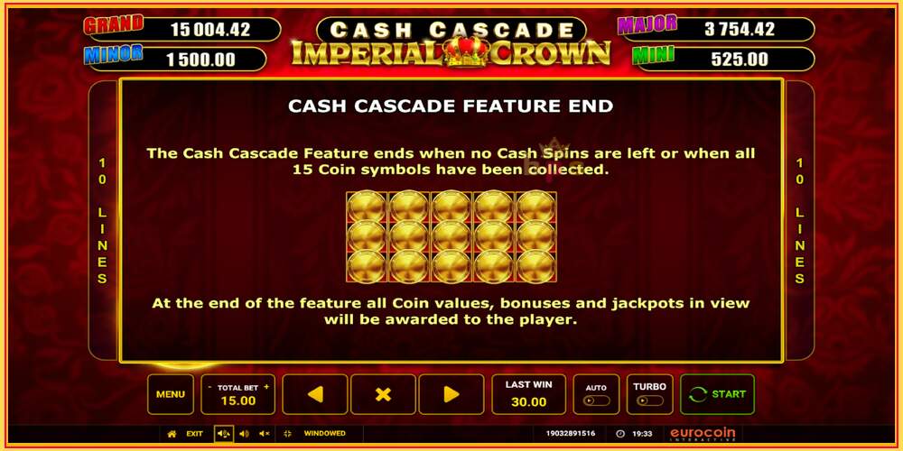 Slot di gioco Cash Cascade Imperial Crown