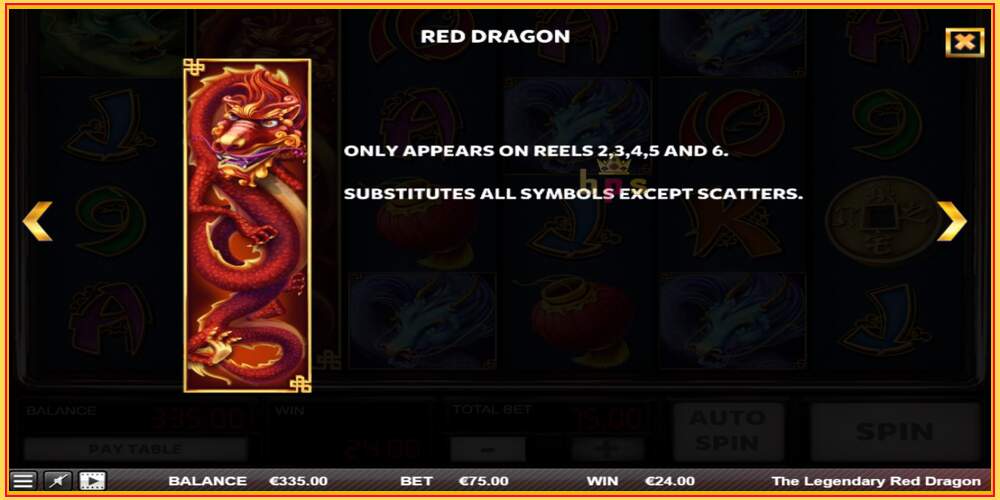 Игровой слот The Legendary Red Dragon