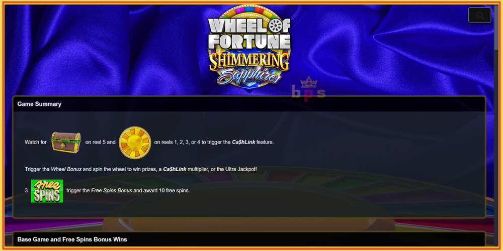 Игровой слот Wheel of Fortune Shimmering Sapphires