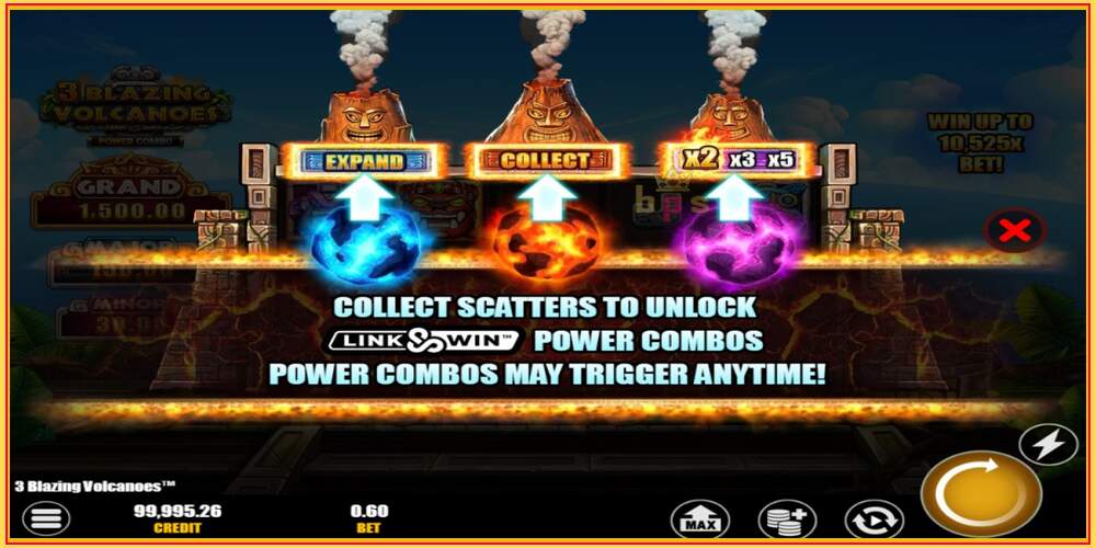 Spil slot 3 Blazing Volcanoes Power Combo