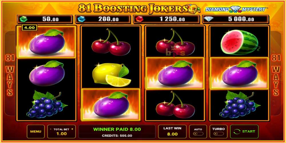 Ranura de joc Diamond Mystery - 81 Boosting Jokers