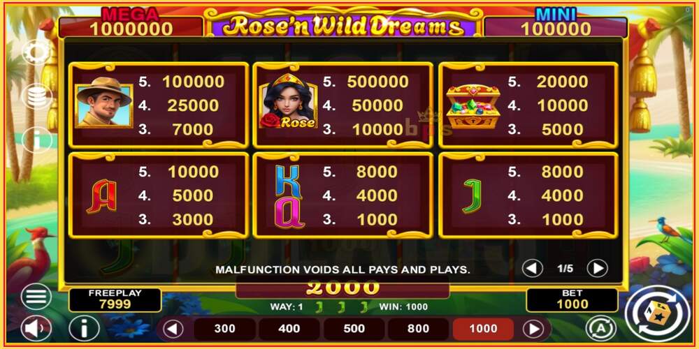 Sliotán cluiche Rose’n Wild Dreams Hold & Win