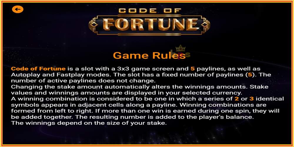 Игровой слот Code of Fortune