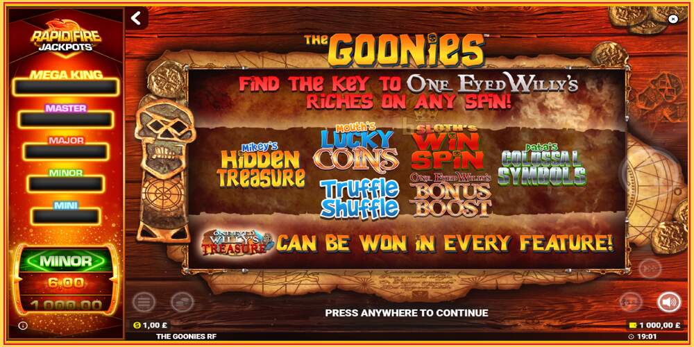 Spelslot The Goonies Deluxe Rapid Fire Jackpots