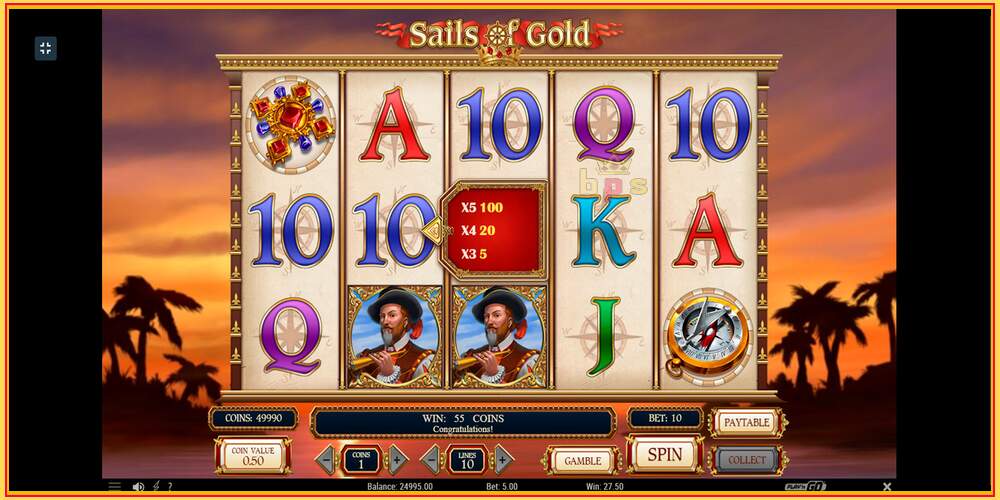 Игровой слот Sails of Gold