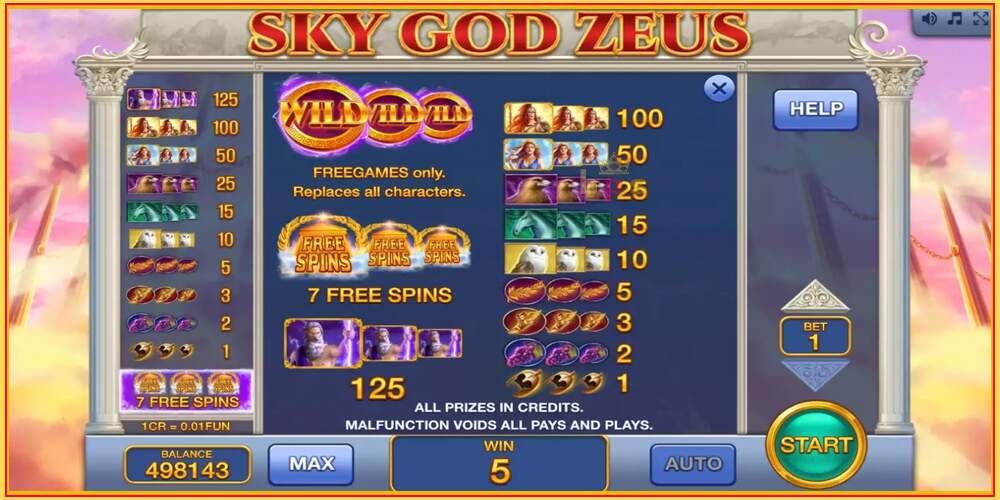 খেলার স্লট Sky God Zeus 3x3