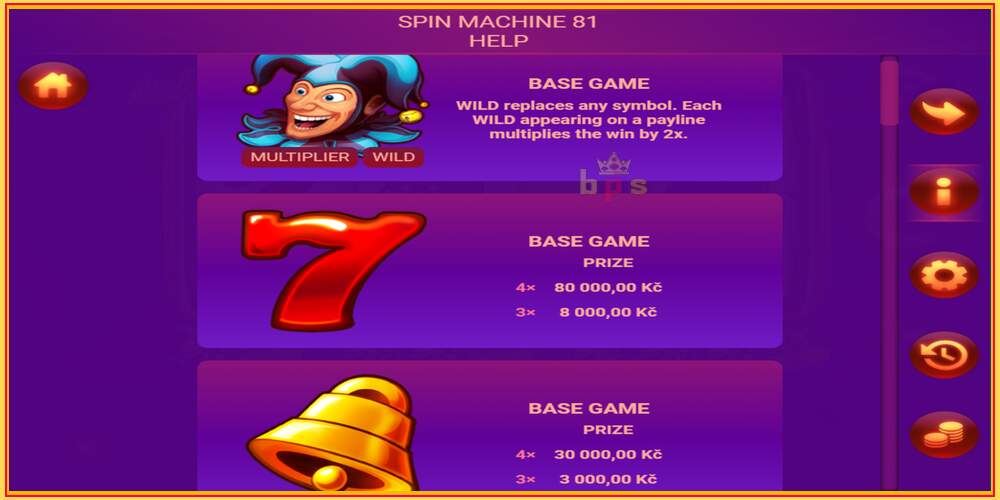 Vendi i lojës Spin Machine 81