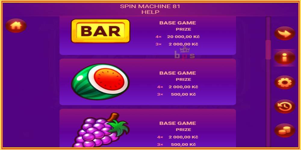 Vendi i lojës Spin Machine 81