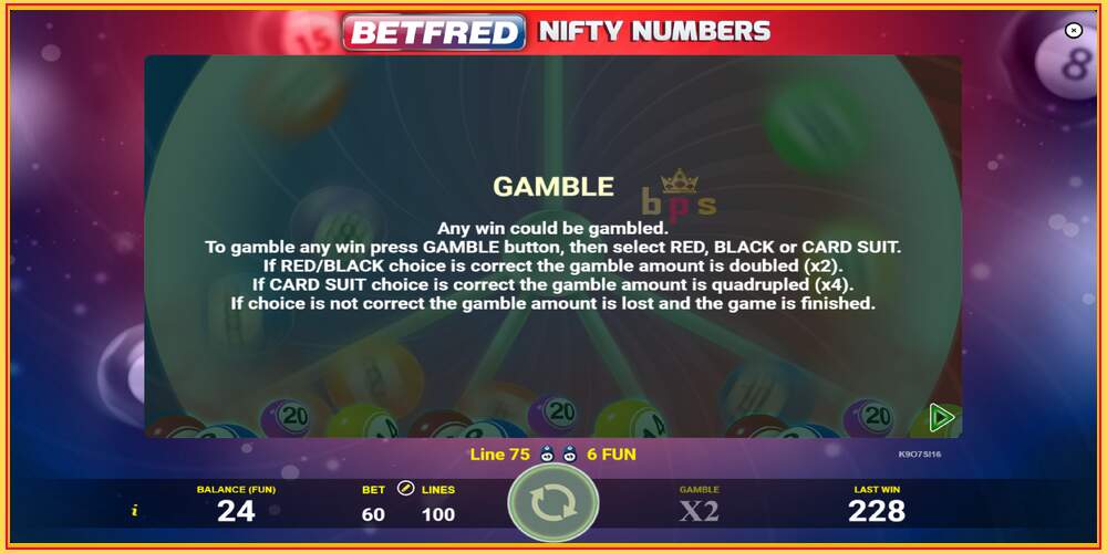 Spil slot Betfred Nifty Numbers