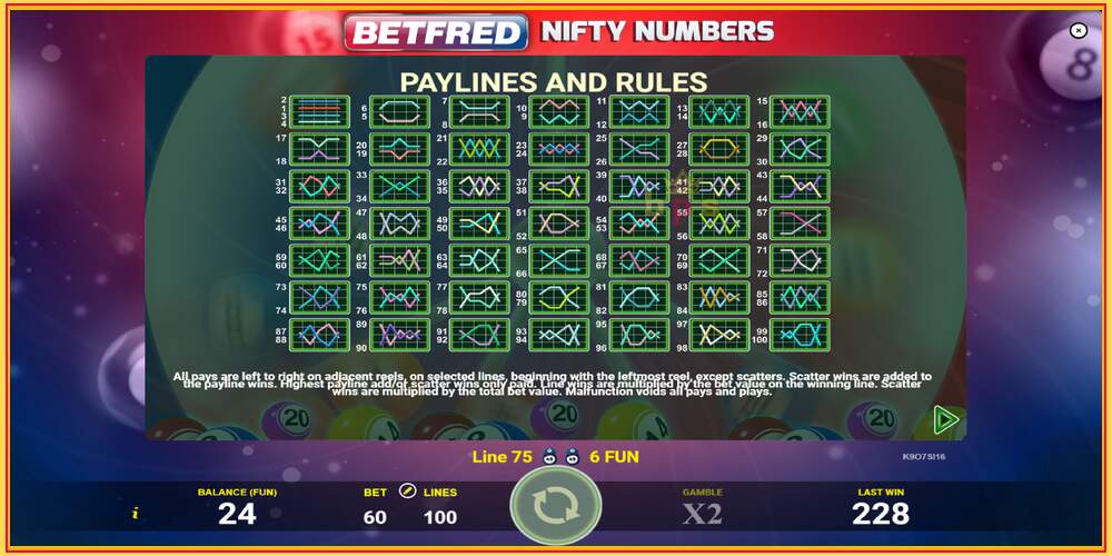 Spil slot Betfred Nifty Numbers