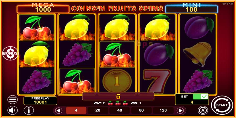 Игровой слот Coinsn Fruits Spins