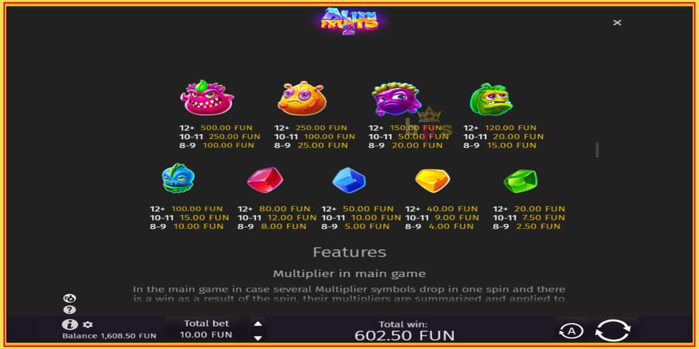 Spelslot Alien Fruits 2