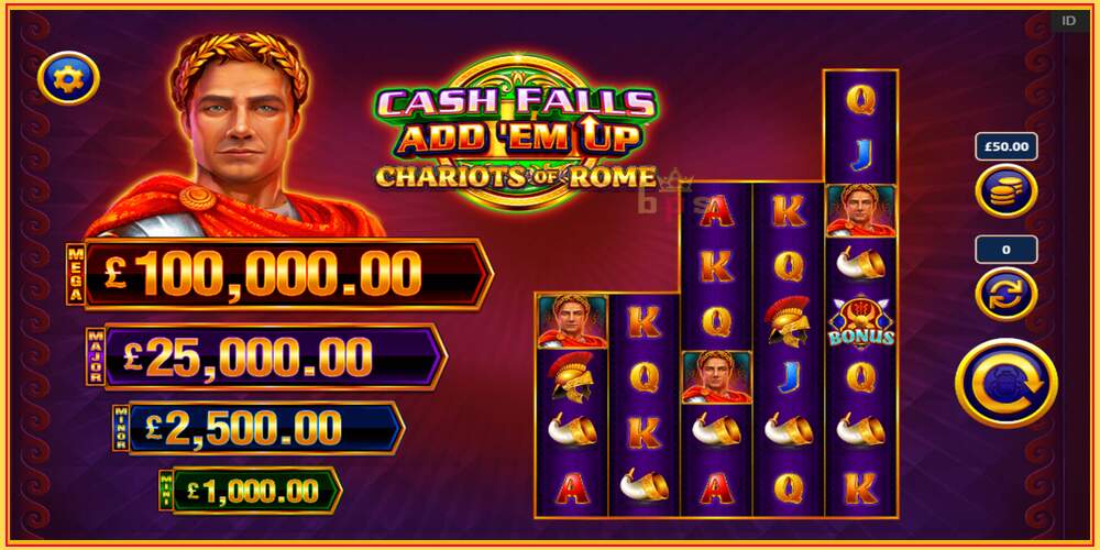 Ковокии бозӣ Cash Falls: Add Em Up Chariots of Rome