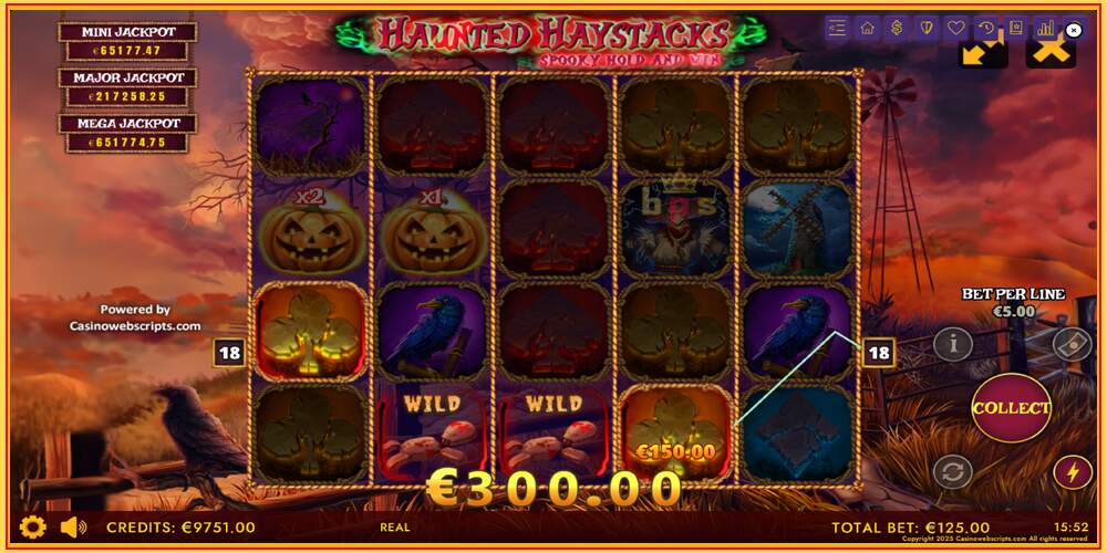 Sliotán cluiche Haunted Haystacks - Spooky Hold and Win