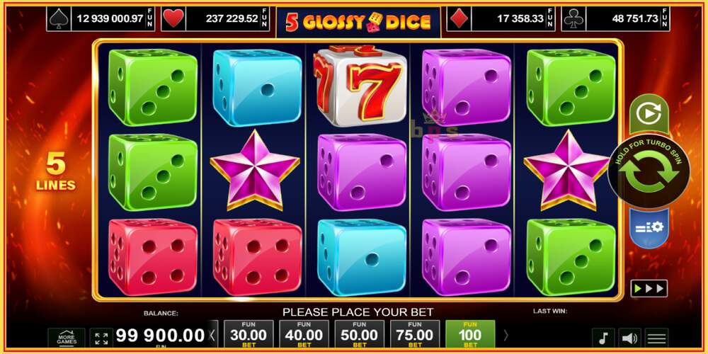 Oyun yuvası 5 Glossy Dice