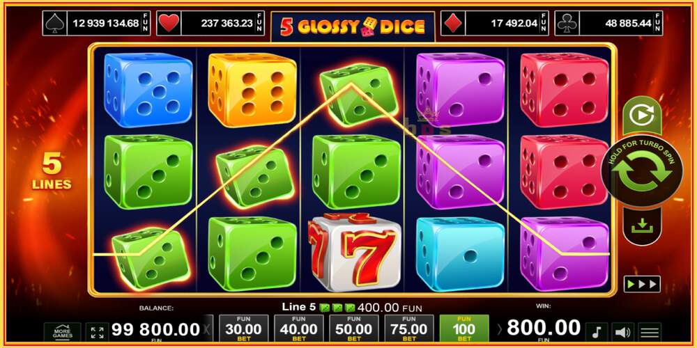 Oyun yuvası 5 Glossy Dice