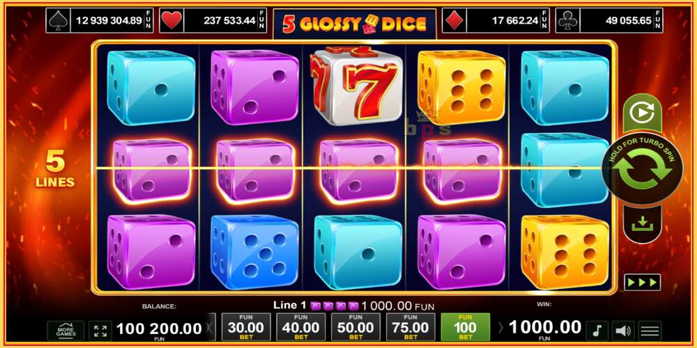 Oyun yuvası 5 Glossy Dice