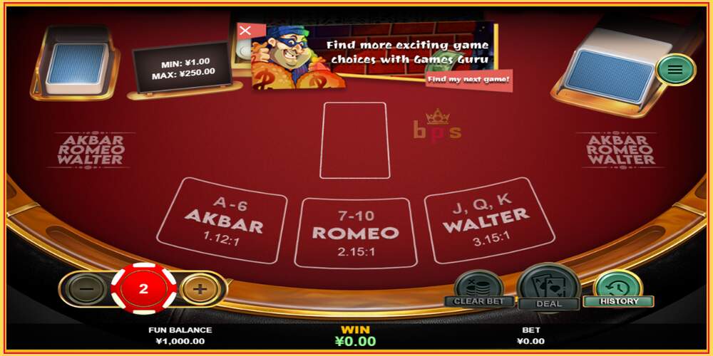 Slot de jogo Akbar Romeo Walter