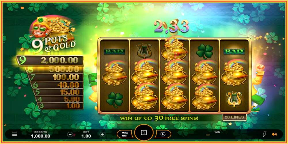 Spelslot 9 Pots of Gold Land & Win