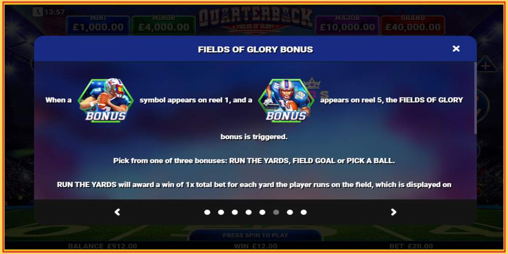 Game slot Quarterback Fields of Glory