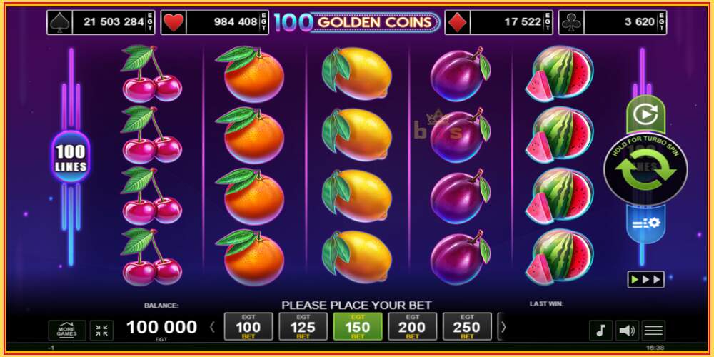 Игровой слот 100 Golden Coins