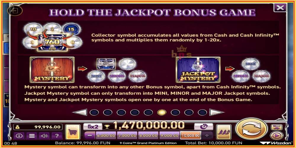 Oyun yuvası 9 Coins Grand Platinum Edition Score The Jackpot