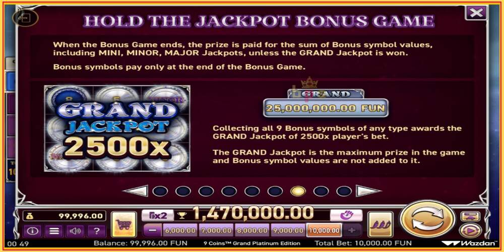 Oyun yuvası 9 Coins Grand Platinum Edition Score The Jackpot