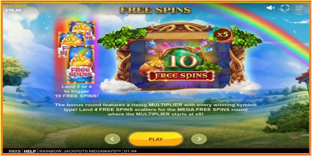 Khe trò chơi Rainbow Jackpots Megaways