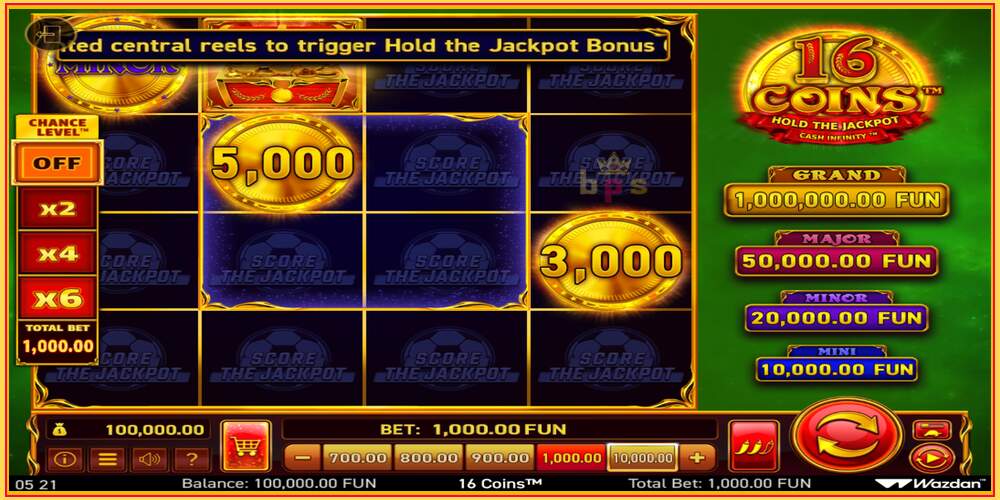 Khe trò chơi 16 Coins Score The Jackpot