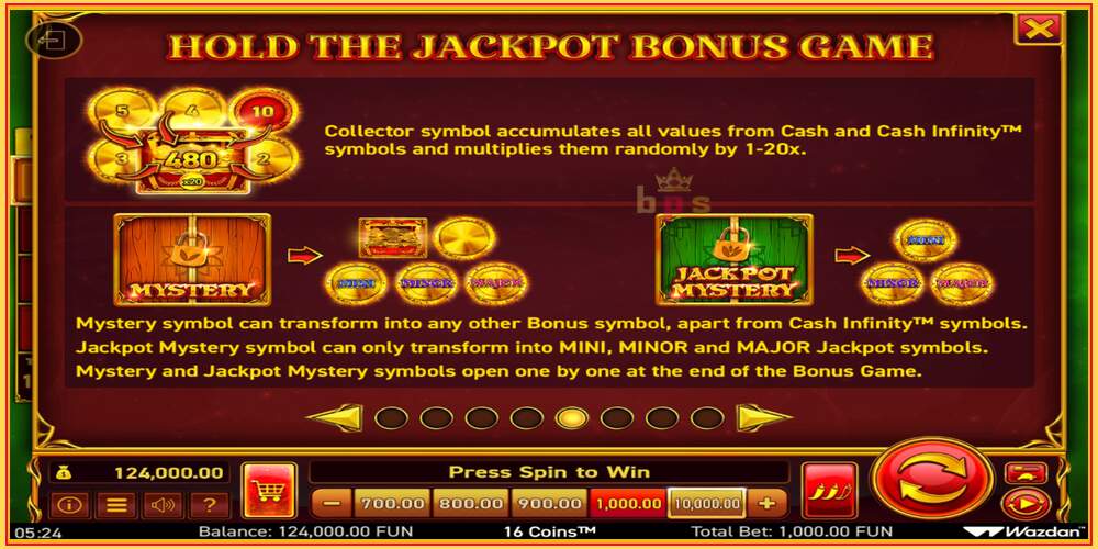 Khe trò chơi 16 Coins Score The Jackpot