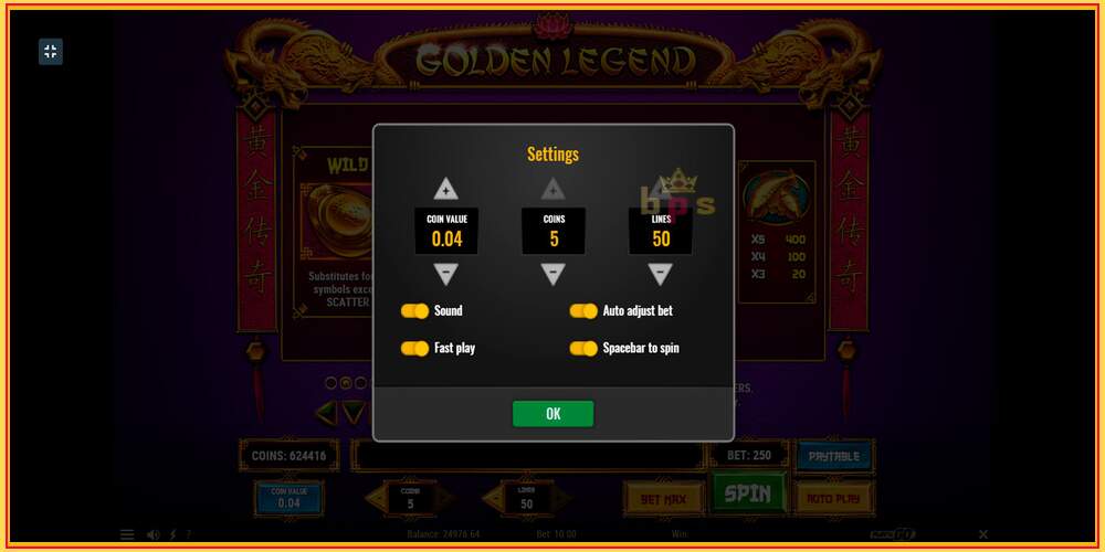 Игровой слот Golden Legend