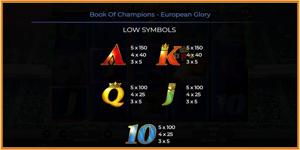 Game slot Book of Champions - European Glory