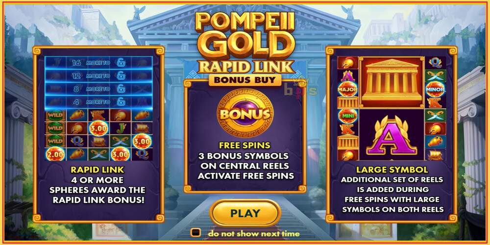 Игровой слот Pompeii Gold Rapid Link Bonus Buy