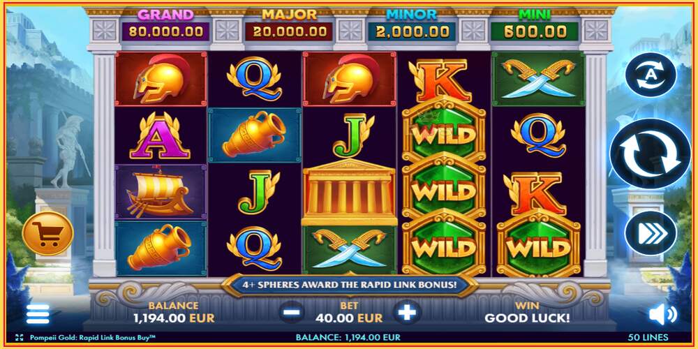 Игровой слот Pompeii Gold Rapid Link Bonus Buy