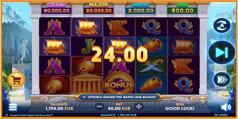 Игровой слот Pompeii Gold Rapid Link Bonus Buy