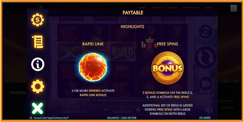 Игровой слот Pompeii Gold Rapid Link Bonus Buy