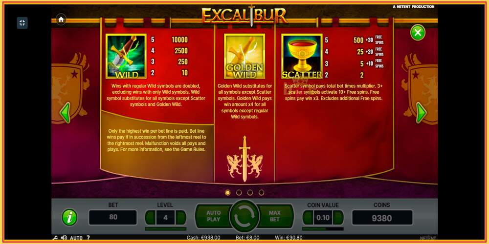 Игровой слот Excalibur