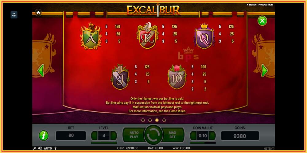 Игровой слот Excalibur