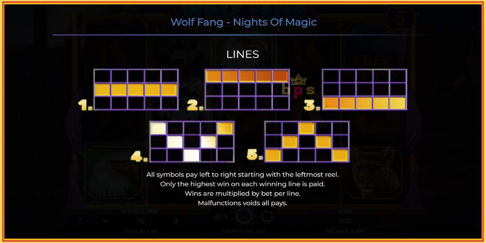 თამაშის სლოტი Wolf Fang - Nights of Magic