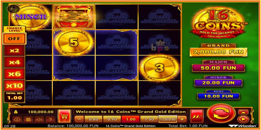 Khe trò chơi 16 Coins Grand Gold Edition Score The Jackpot