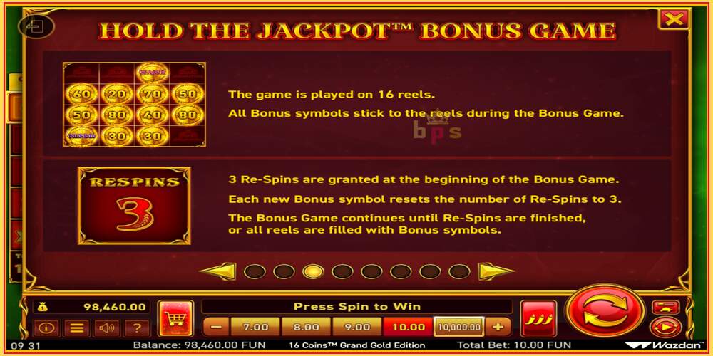 Khe trò chơi 16 Coins Grand Gold Edition Score The Jackpot