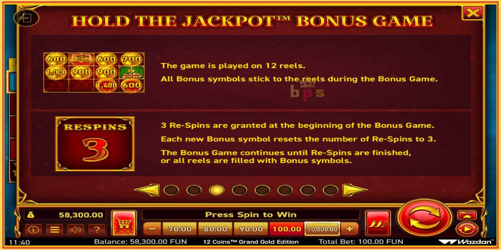 Khe trò chơi 12 Coins Grand Gold Edition Score The Jackpot