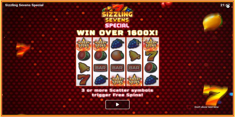 Ігровий слот Sizzling Sevens Special