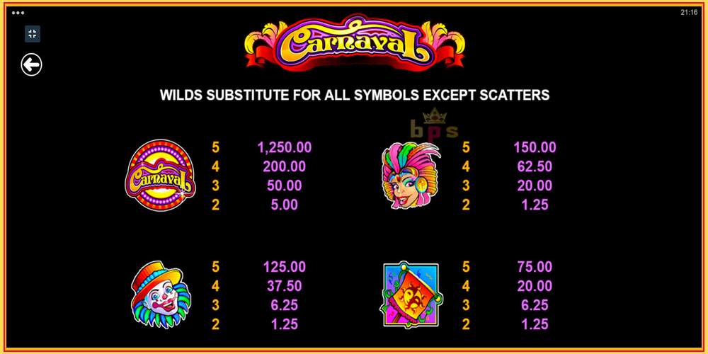 Игровой слот Carnaval