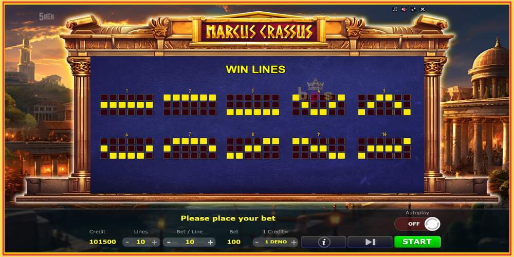 Slot di gioco Marcus Crassus