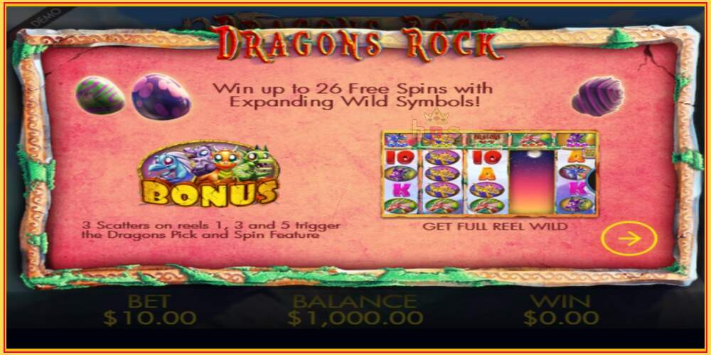 Игровой слот Dragons Rock